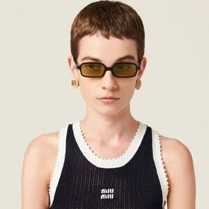 NWT MIU MIU SUNGLASSES BLACK GREEN